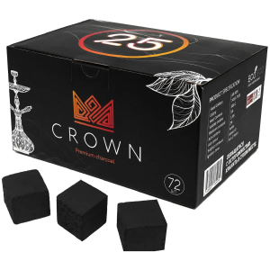 Кокосовый уголь для кальяна Crown 72 шт. (25мм, 1кг)