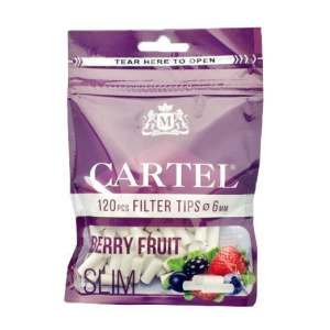 Фильтры для самокруток - Cartel Slim Berry Fruit 6 мм - 120 шт