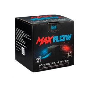 Кокосовый уголь для кальяна Crown Maxflow 64 шт. (26мм, 1кг)